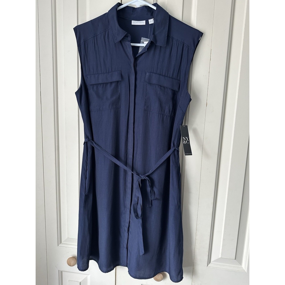 New York & Company Navy Blue Sleeveless Dress SIZE SMALL